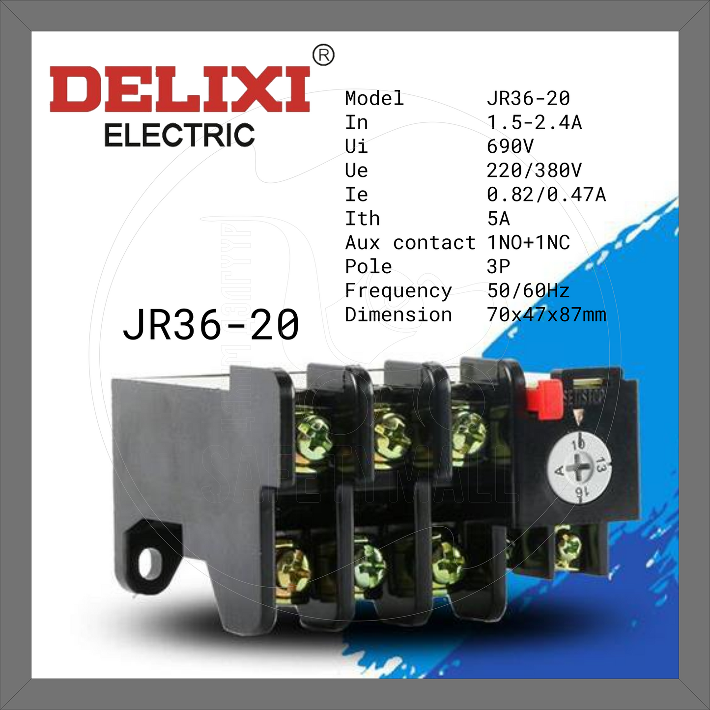 Delixi брэндийн JR36-20 дулааны реле