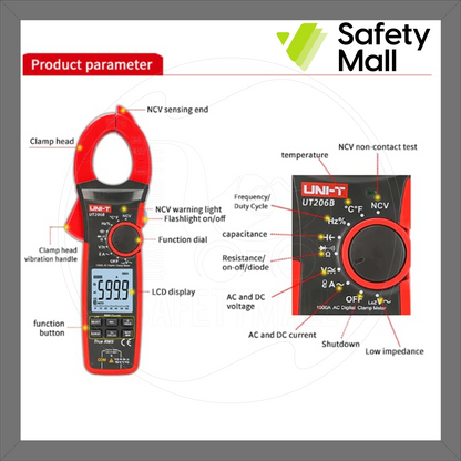 UNI-T брэндийн 1000А-ийн клампметр, UT205E